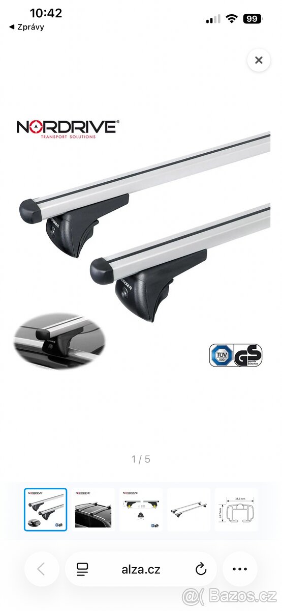 NOVÉ střešní nosiče NORDRIVE 120 cm - 2