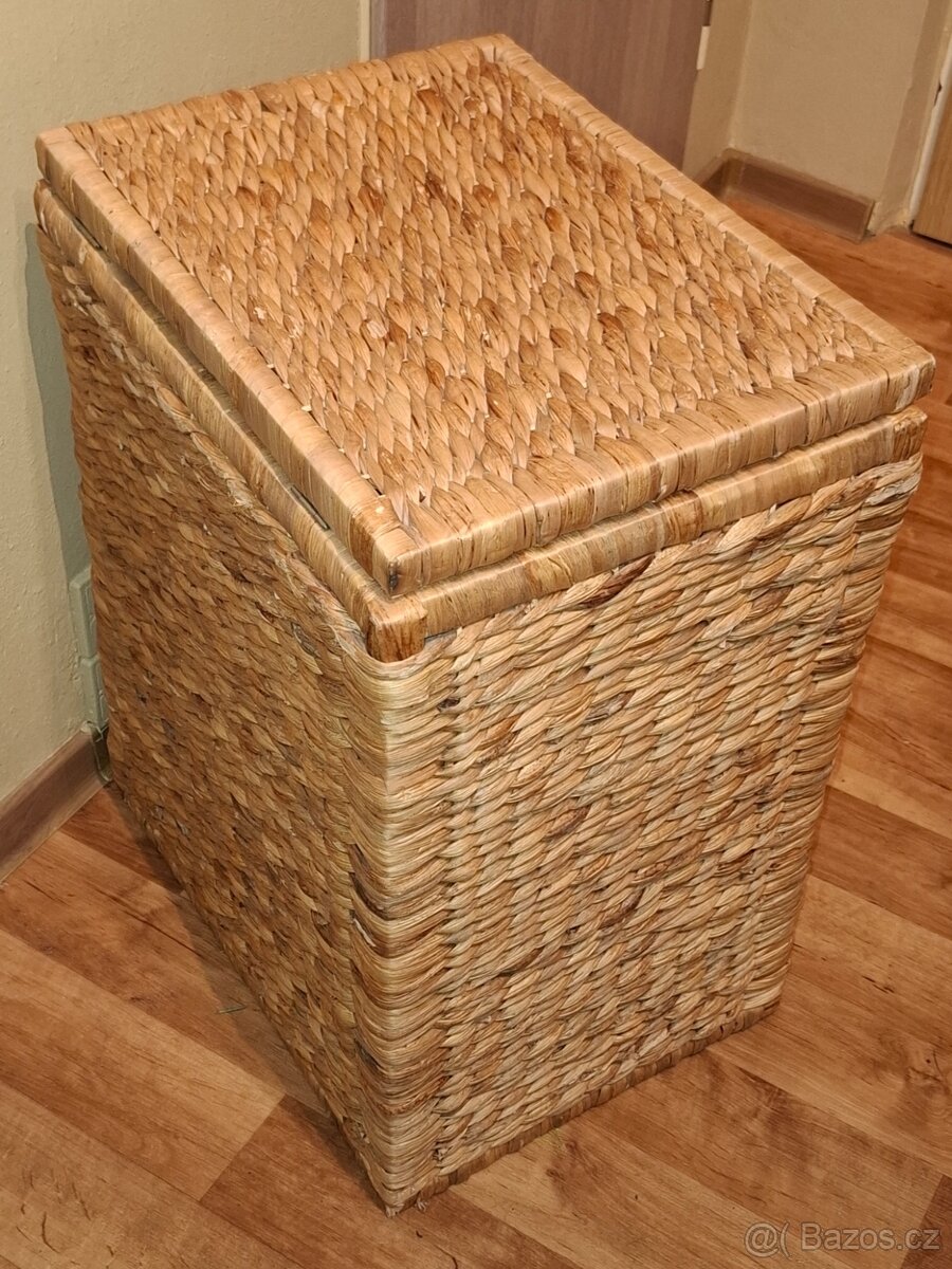 Koš na prádlo s víkem; pletený; 34x45x59cm - 2
