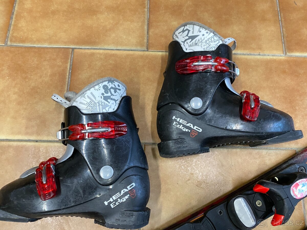 dětské lyže Elan 90cm a lyžáky Head 21cm velikost 33 - 2