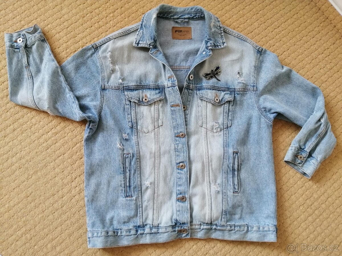 větší džínová bunda, vel. Xl, nová - 2