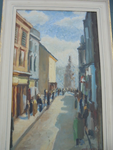 OBRAZ OLEJ NA KARTONU-HOLÝ-JINDŘICHŮV HRADEC-1954 - 2