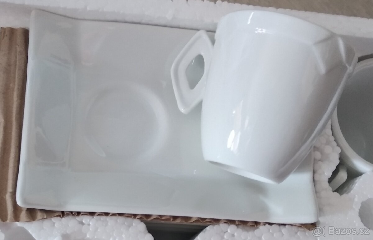 Sada 6 šálku,6 podšálku na expreso ještě zabalené - 2