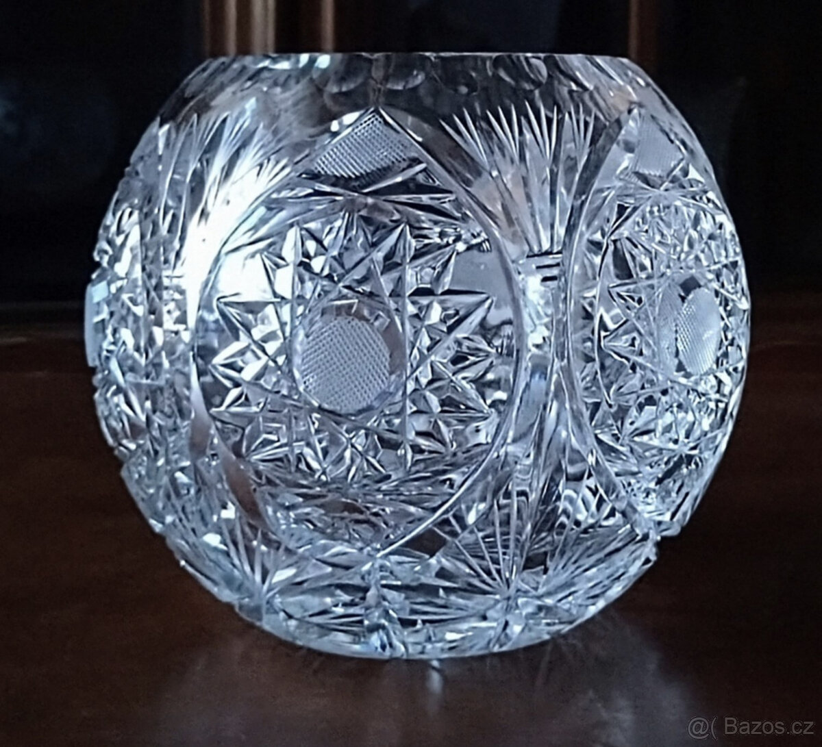 kulatá váza – broušený český křišťál (polobrus) - 2
