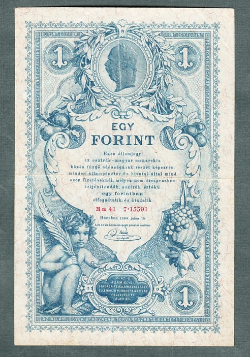 Staré bankovky Rakousko Uhersko 1 Gulden Forint 1888 - 2