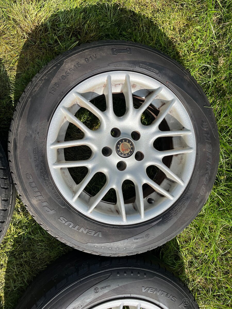 4x alu disky 5x100 R15, letní pneu - 2