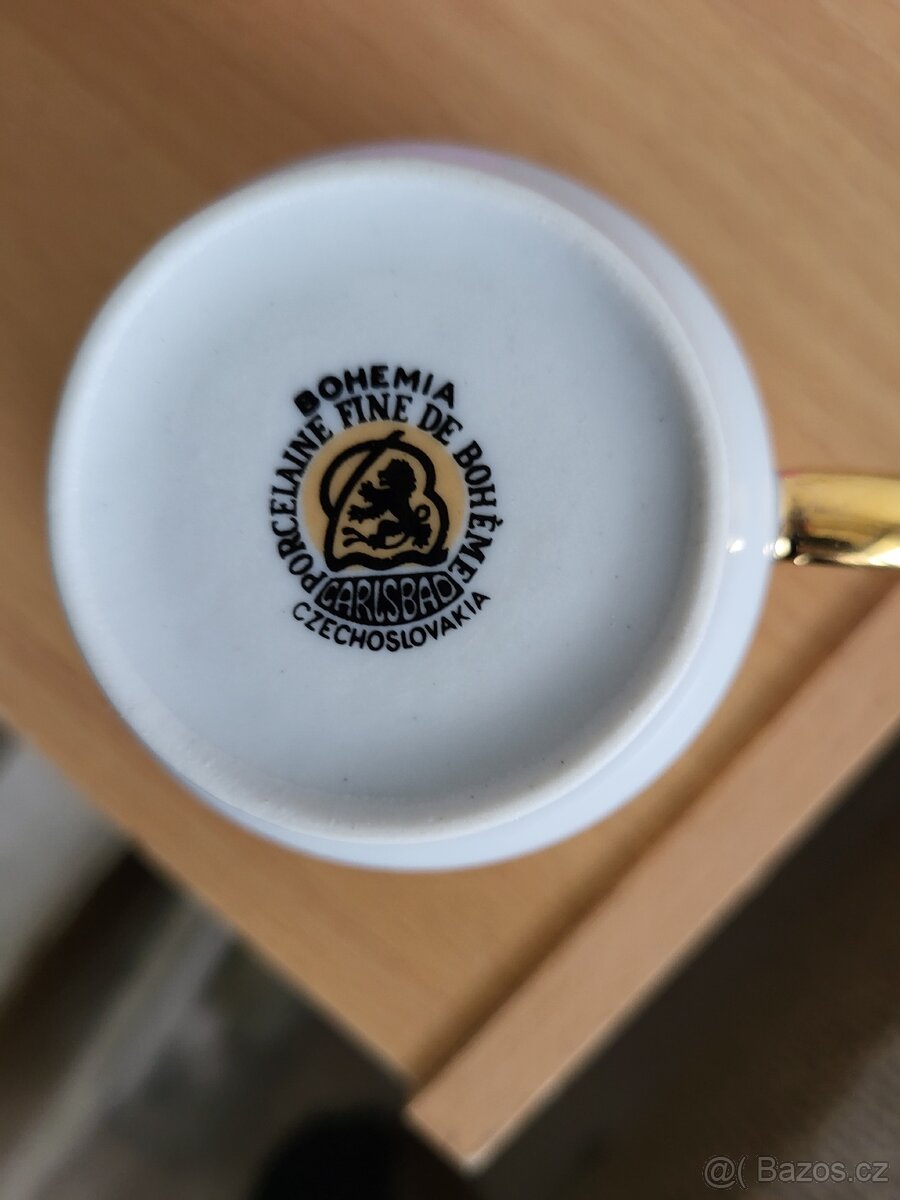 Kávový set hnědý zlacený - 2