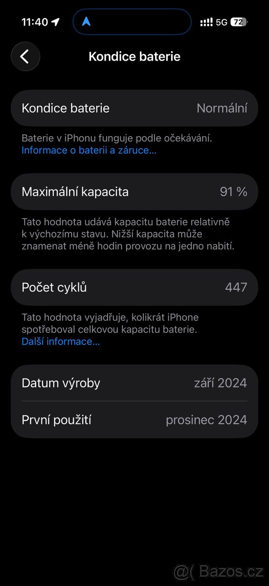 Prodám iPhone 16 pro Bílá 256 gb - 2