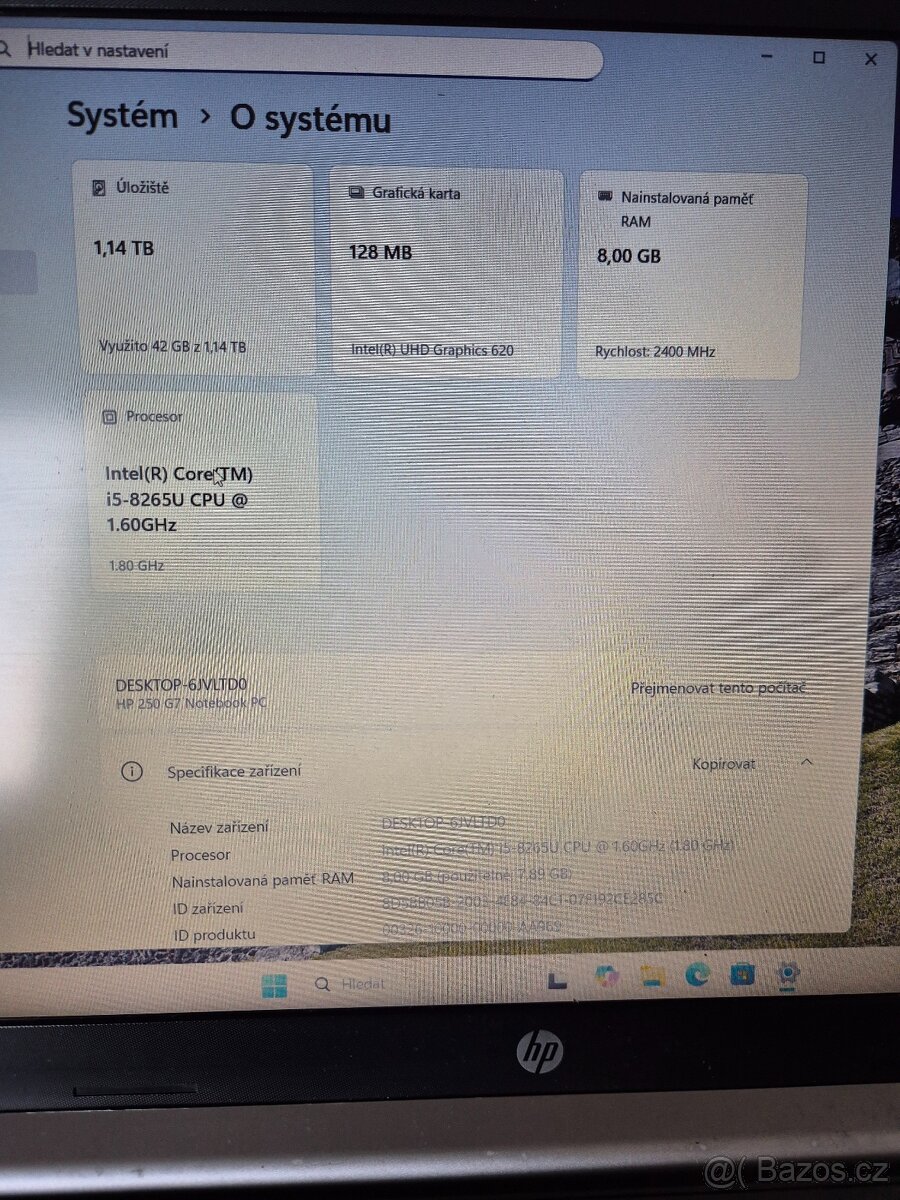 Notebook HP 250 G7 - 2