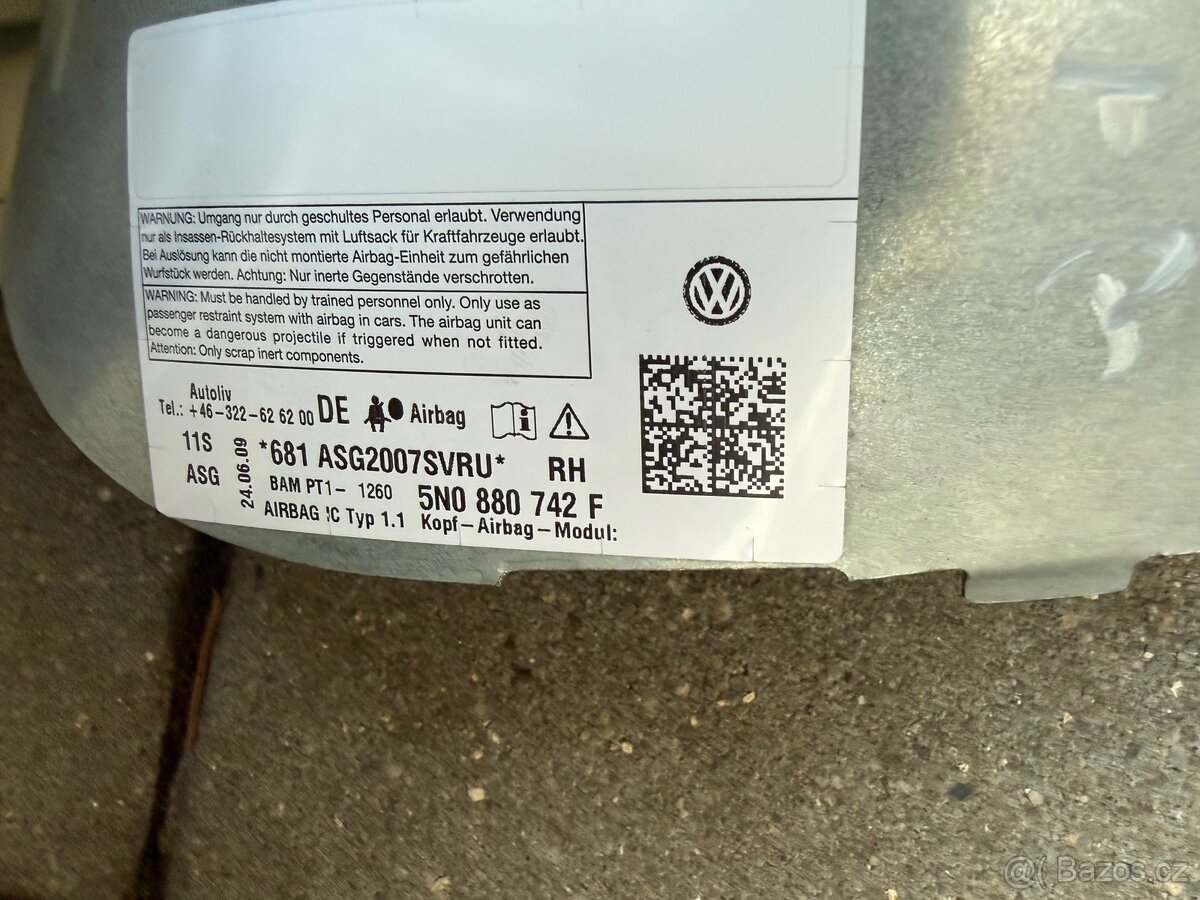 VW Tiguan stropní airbag. - 2