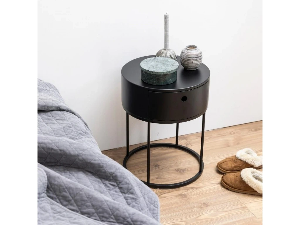 Černý lakovaný noční stolek Pulo 40 cm - 2
