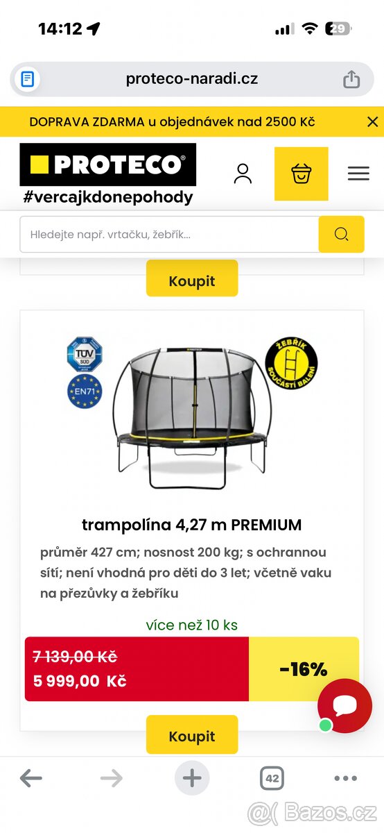 TRAMPOLÍNA PROTECO 427cm - 2