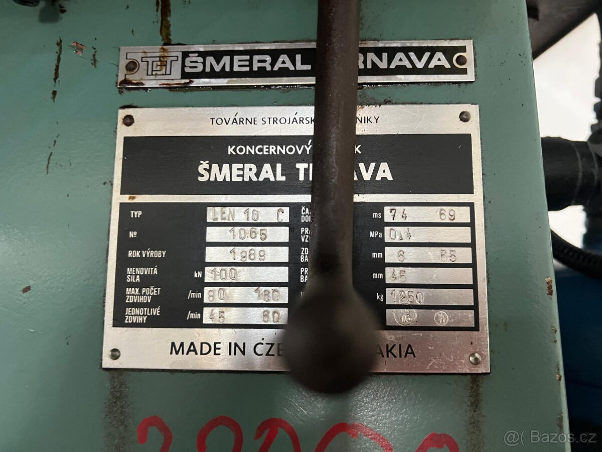 Excentrický lis Šmeral LEN 10C, r.v. 1989 - 2
