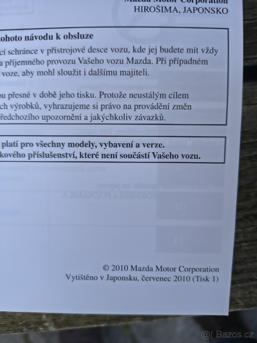 Prodám návod k obsluze Mazda 2 - 2