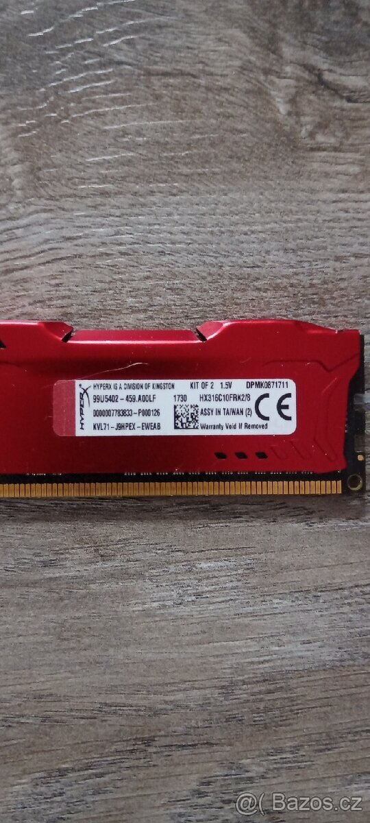 Kingston HyperX DDR3 1600Mhz 12ks DDR3 - 2