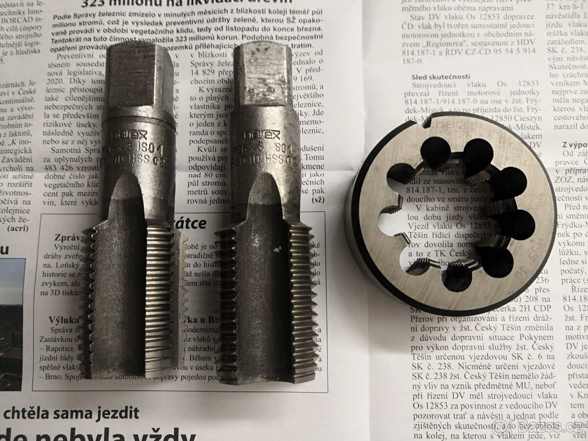 P:sadové závitníky HSS narex M36x3 + oko - 2