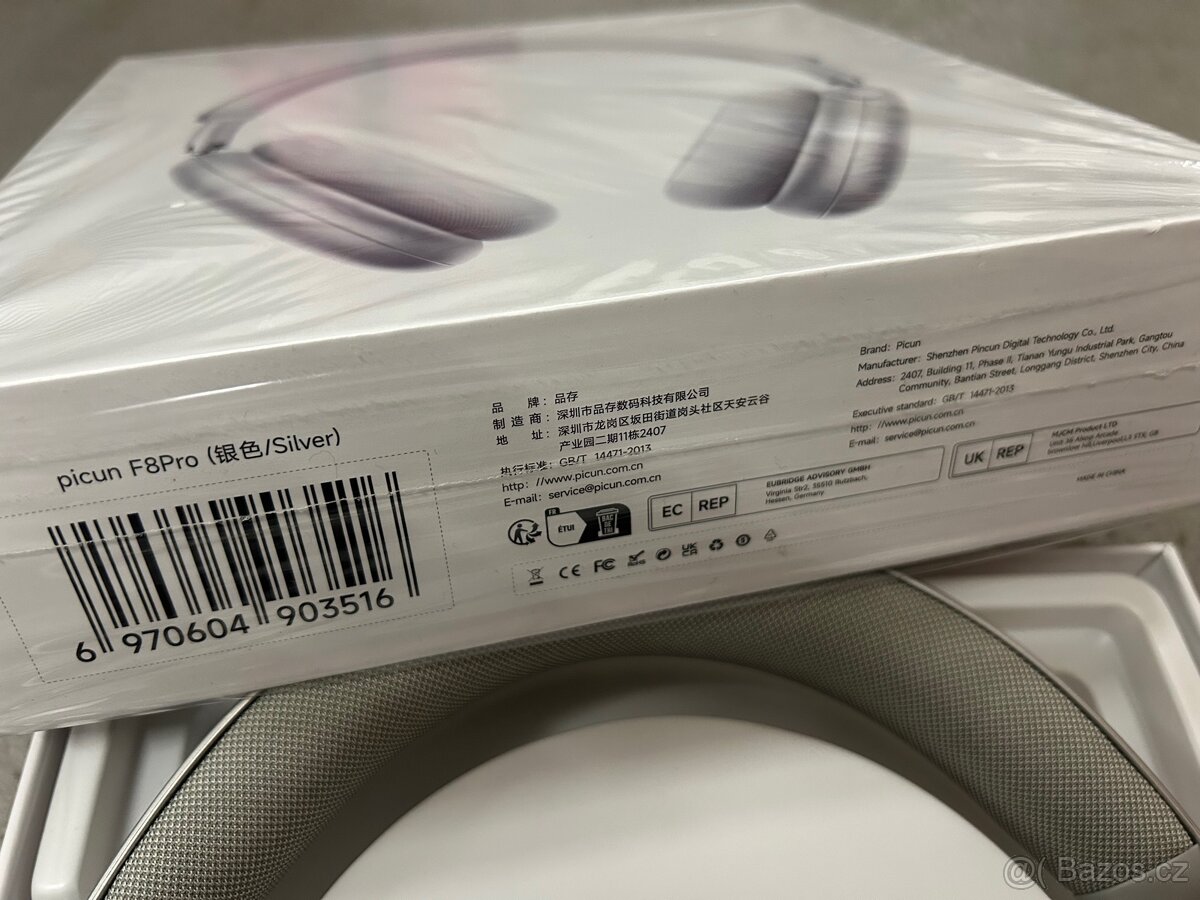 Sluchátka, stříbrné PICUN F8 Pro - 2