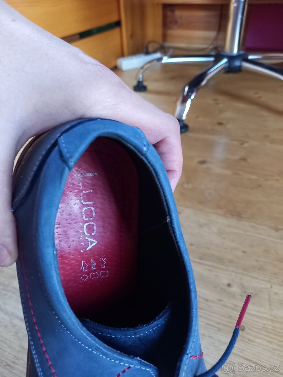 pánské kožené polobotky boty - 2