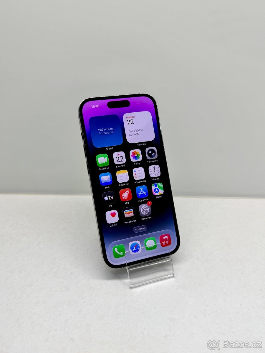 APPLE IPHONE 14 PRO 128GB FIALOVÝ-100% BATERIE-ZÁRUKA - 2
