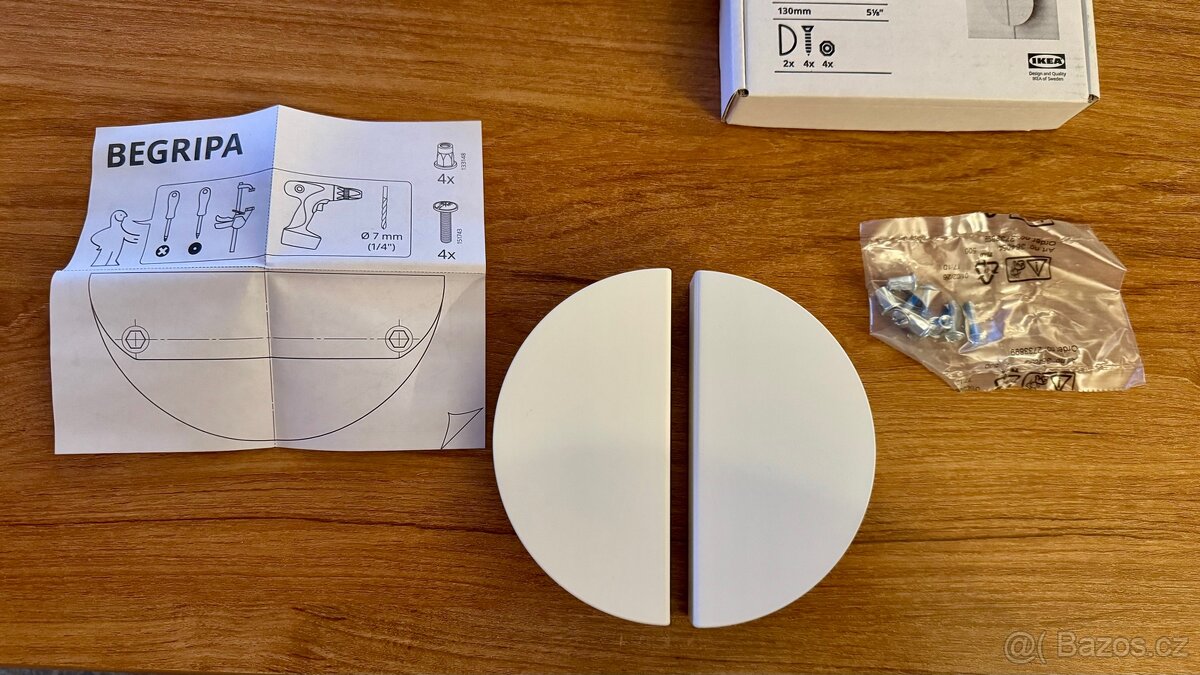 Ikea Begripa bile - madla, uchytky - 2