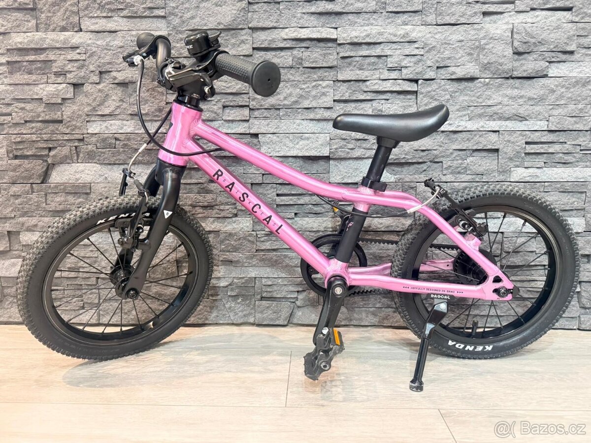 Dětské kolo Rascal 14, Raspberry + helma a stojánek - 2