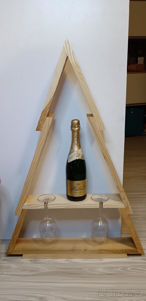 Dekorace - stojan na víno a sklenky - 2