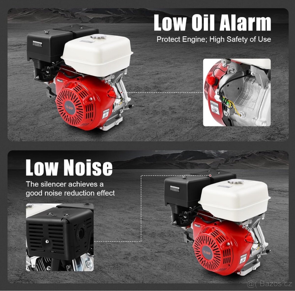 15HP 420CC benzínový 4T průmyslový benzínový motor - 2