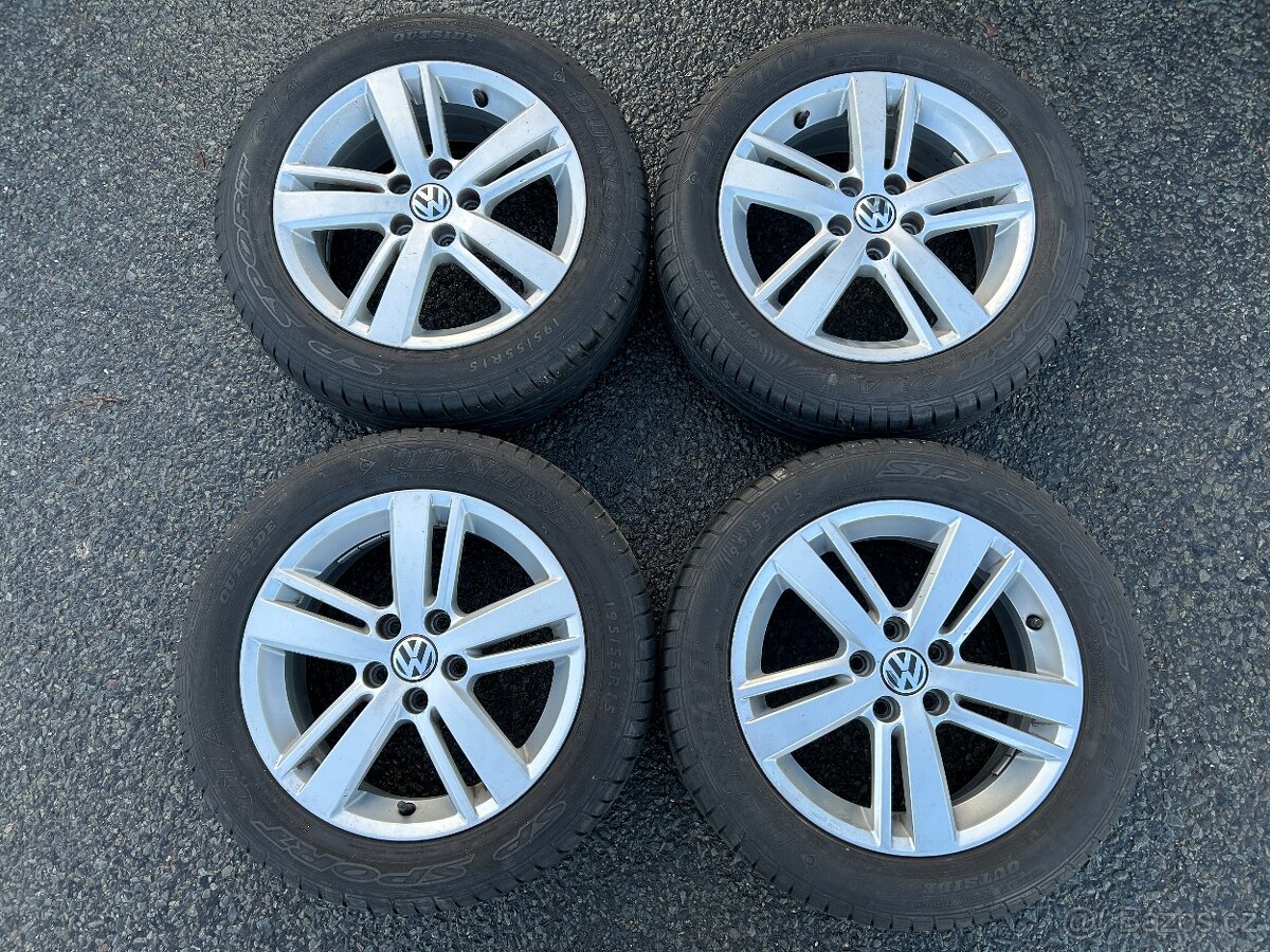 Original letní kola VW Stratford 5x100 6J ET40 195/55 R15 - 2