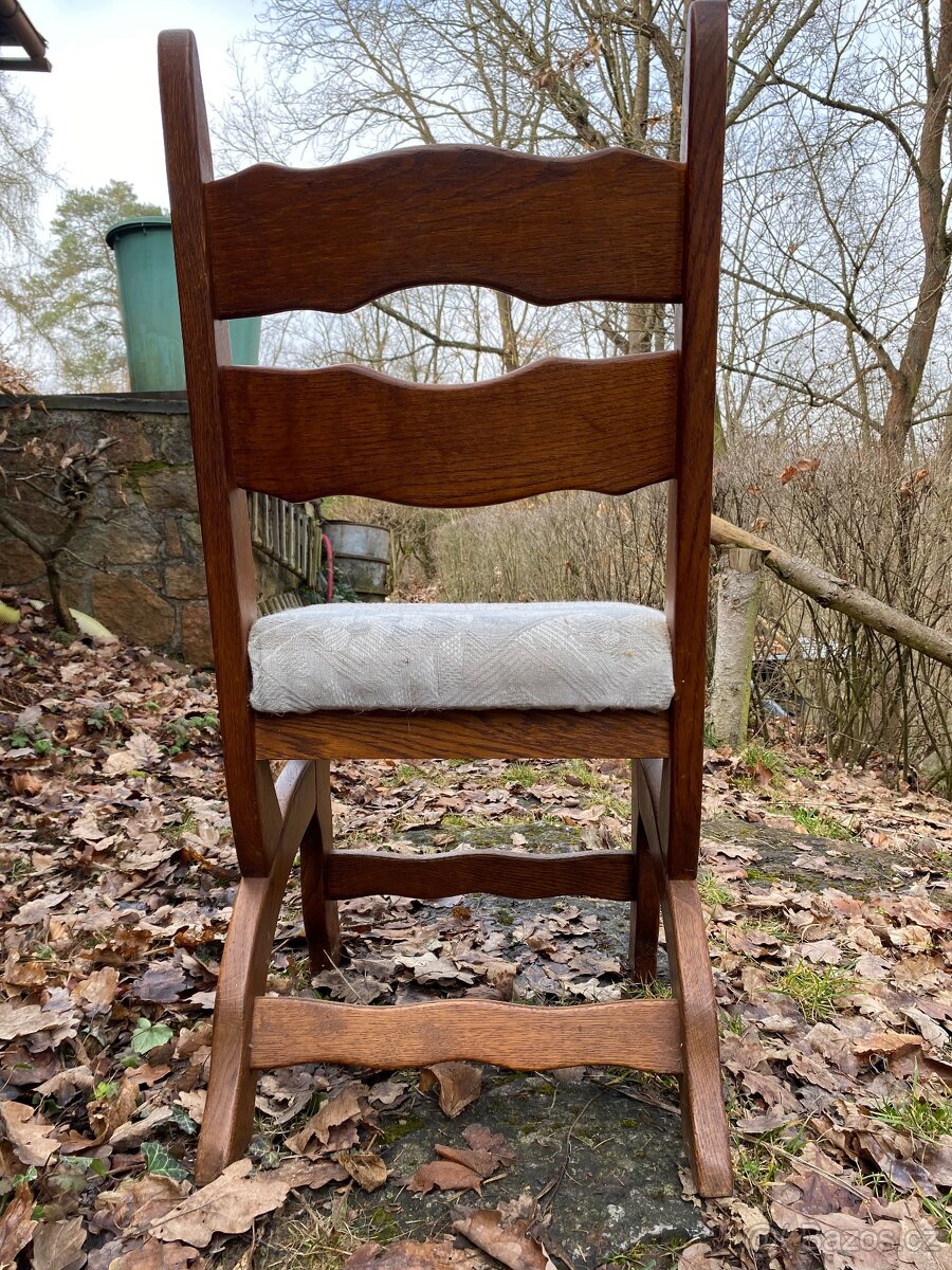 Stůl masiv + 4 ks židli rustikální - 2