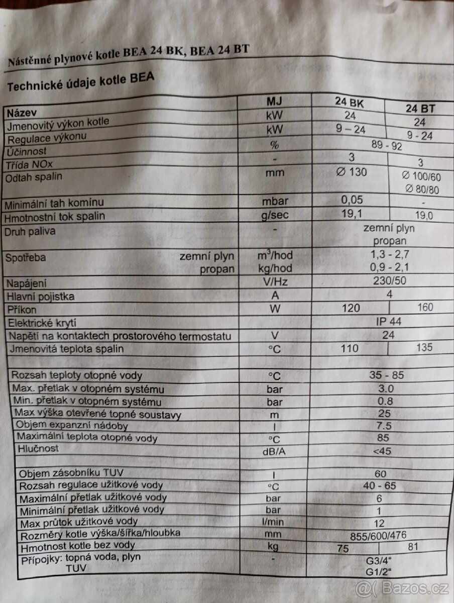 Prodám plynový kotel Dakon BEA 24 BT na náhradní díly - 2
