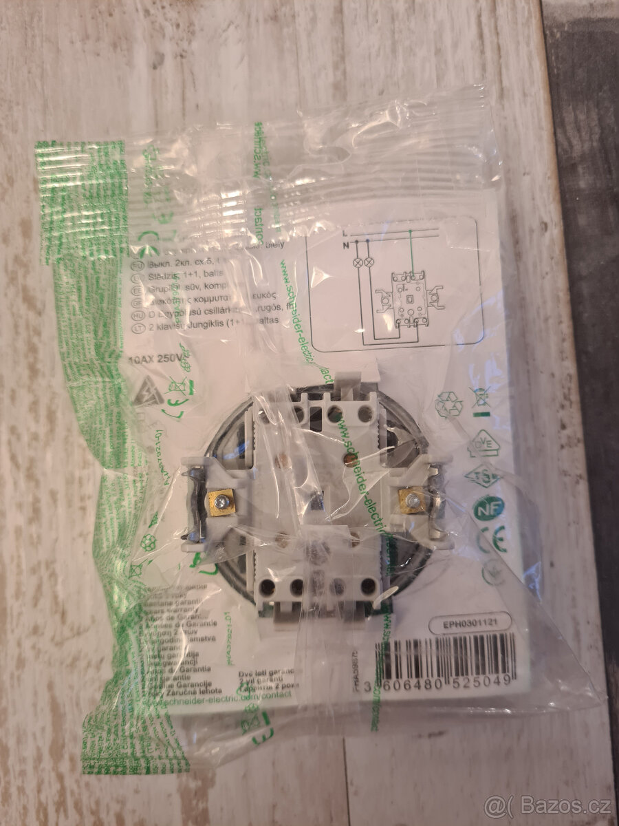 El. dvojvypínač Schneider Electric Asfora, 2 ks - 2