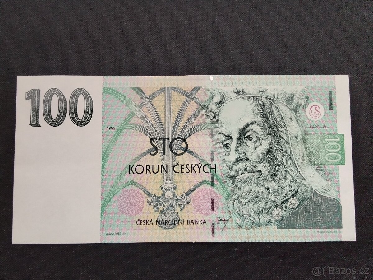 100 Kč (1995) Chybotisk, bez vodoznaku,UNC.RRR - 2