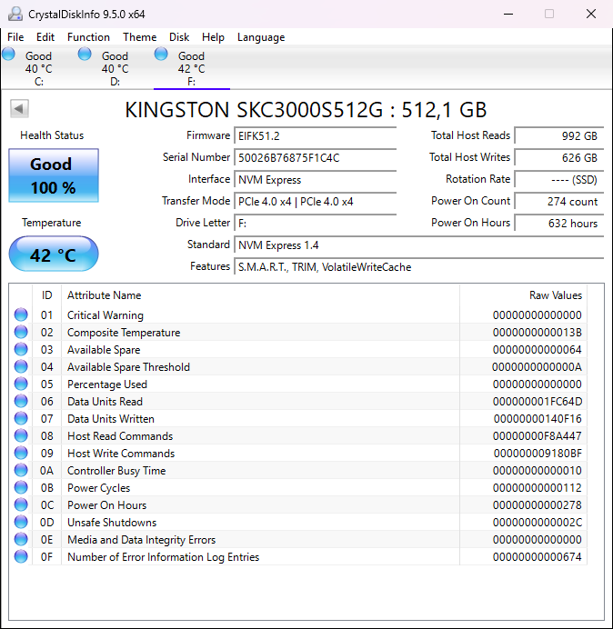SSD Kingston KC3000 512GB - 2