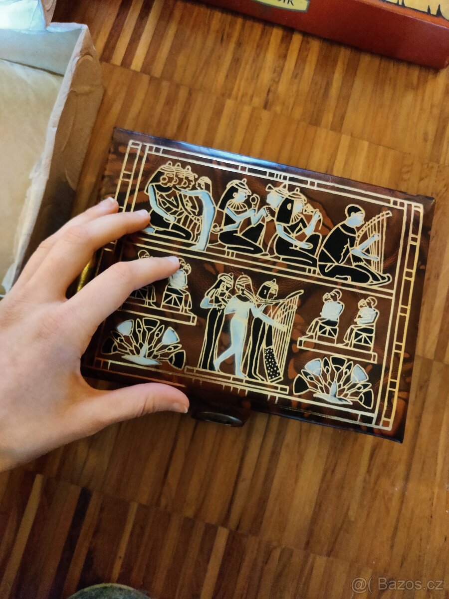 Retro kožená šperkovnice/krabička na dopisy - 2