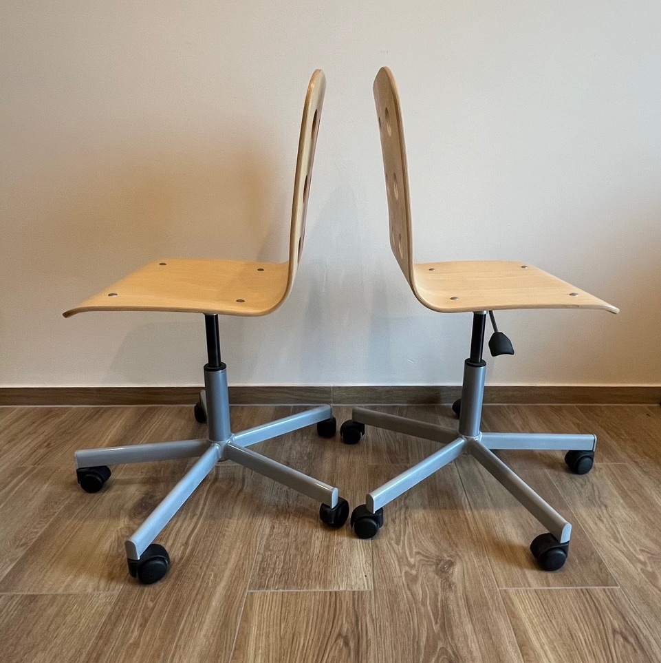 Kancelářské či studentské židle 2 ks IKEA Jules bříza - 2