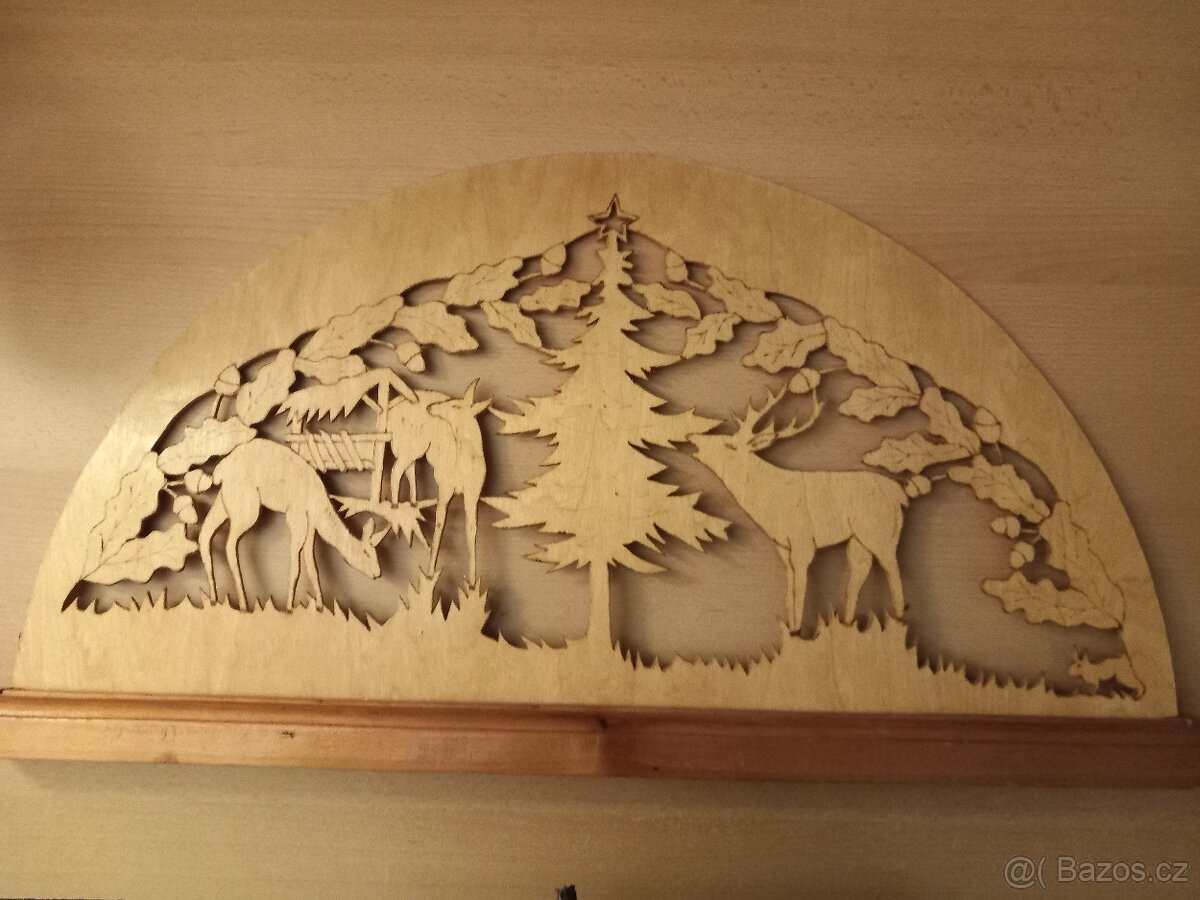 Stolní dřevěný dekorační vánoční oblouk - 2