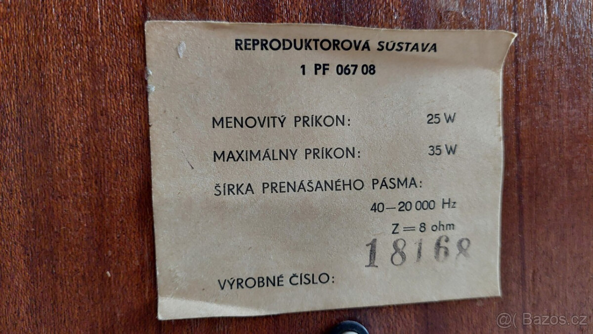 Reproduktory Tesla 1PF 067 08 - 2