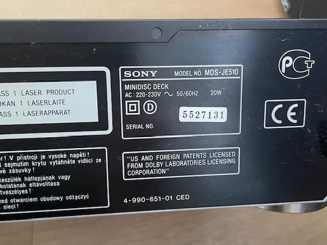 Minidisk Player/Recorder SONY MDS-JE510 - 2