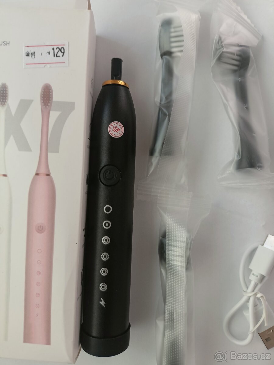 Elektrický zubní kartáček + 3 hlavice, supersonický nový - 2