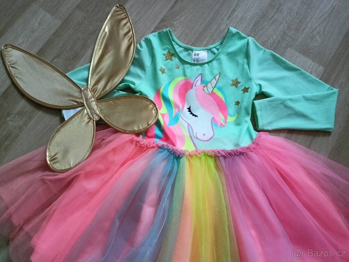 Dětský kostým - šatičky jednorožec vel. 122-128 - 2