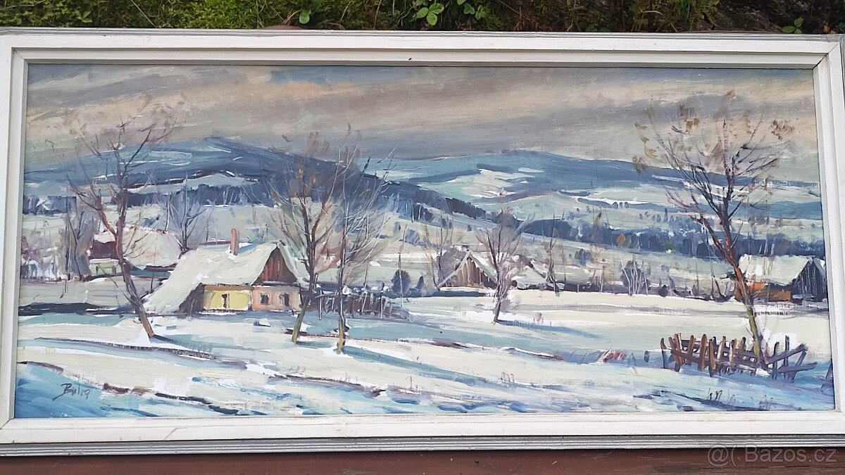 Obraz vesnička v zimě - 2