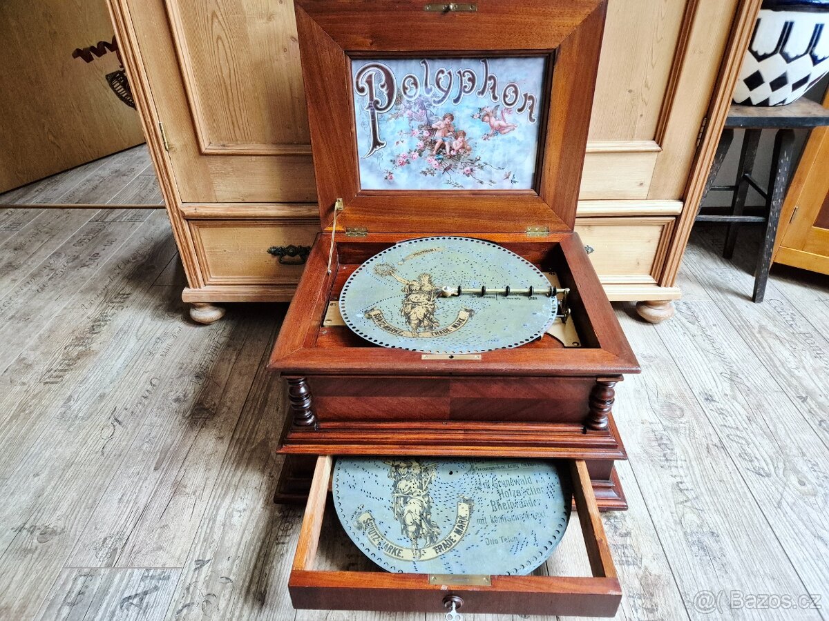 Velký starožitný Polyphon Solyphon Excelsior, 1895 - 2