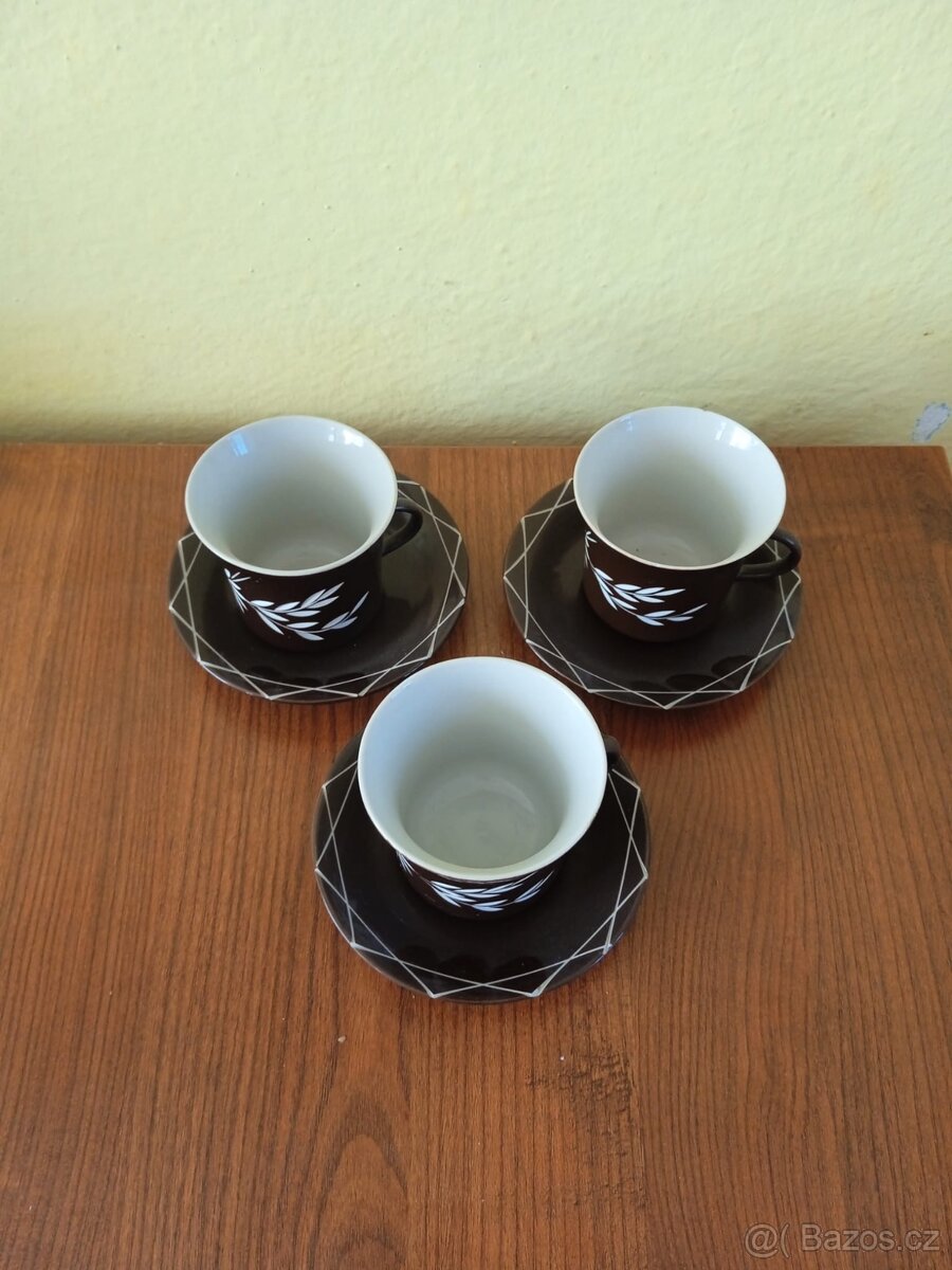 Kávový servis hnědý 6ks - 2