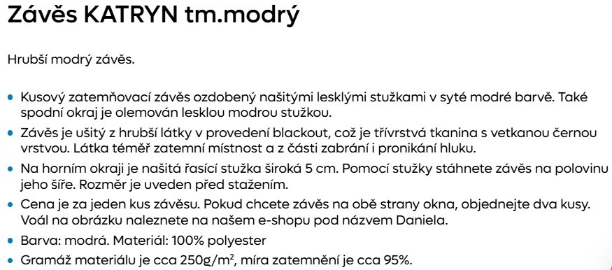 závěsy zatemňující modré - 2