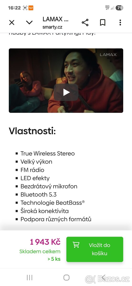 Bluetooth reproduktor Lamax party king - 2