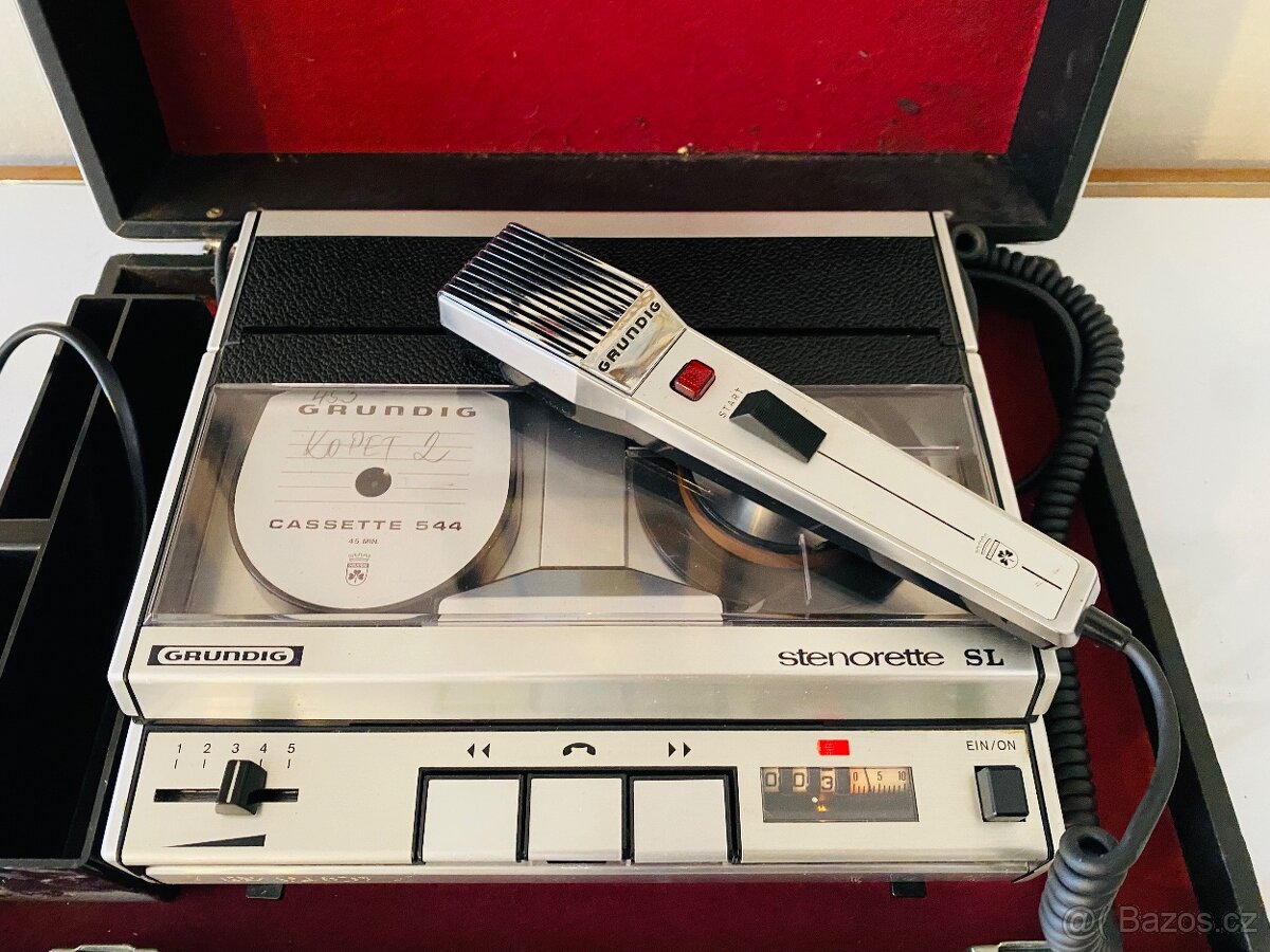 Magnetofon Grundig Stenorette SL, 70.léta - 2