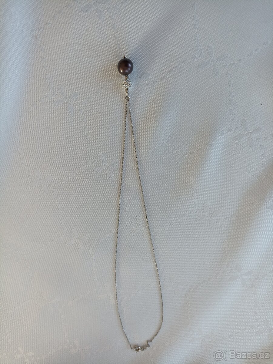 stříbrný řetízek - Swarovski - 2