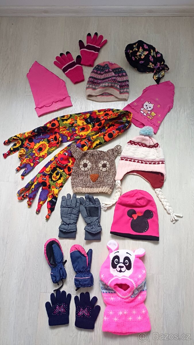 SET zimní čepice, rukavice, šála, šátky, čelenky - 2