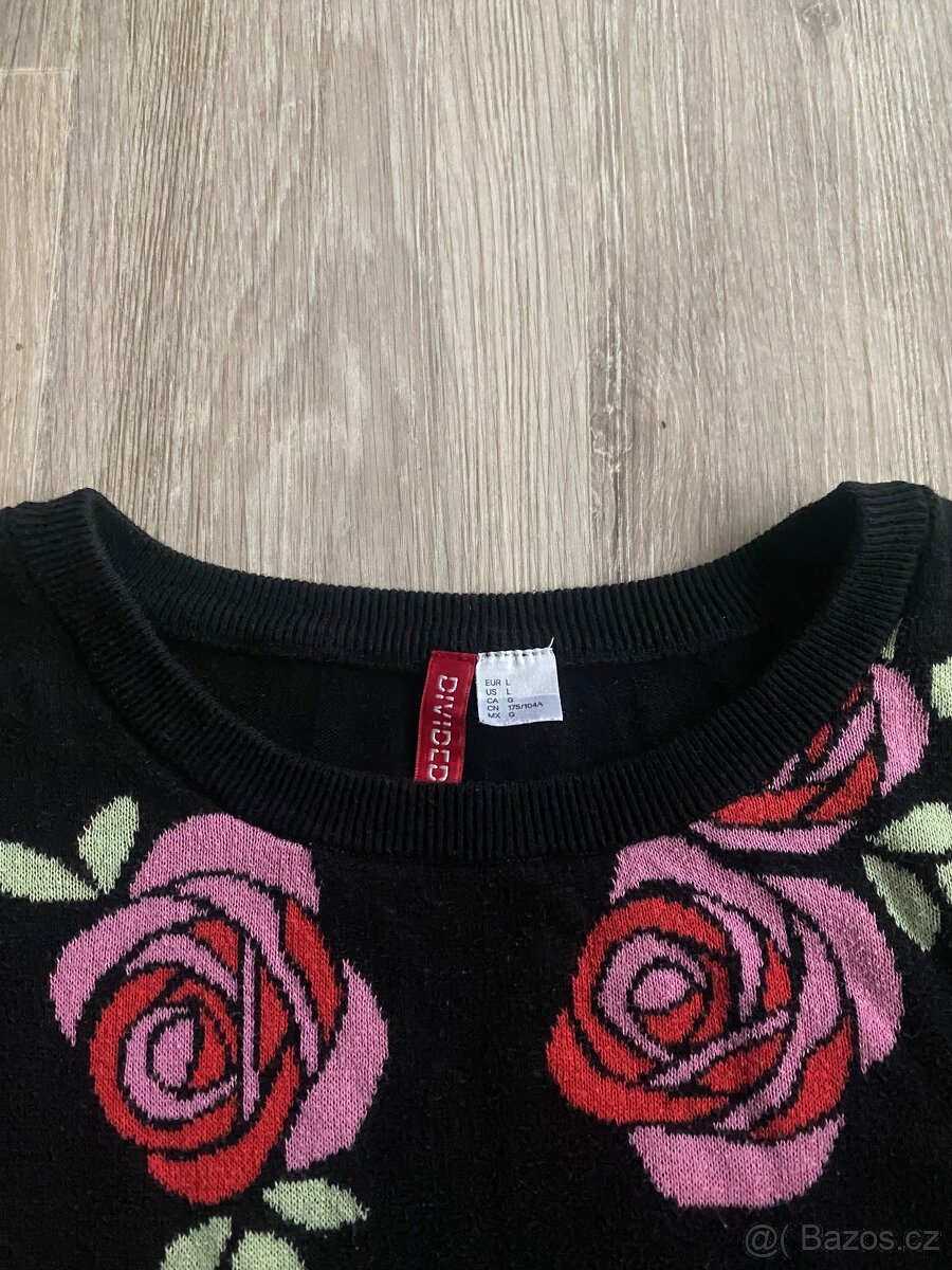 Svetr s růžemi H&M vel. M - 2
