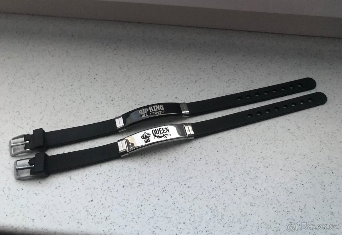 Náramek pro páry - Her King & His Queen - 2