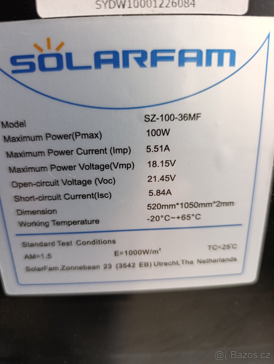 Fotovoltaický panel flexibilní 520x1050x2mm - 2
